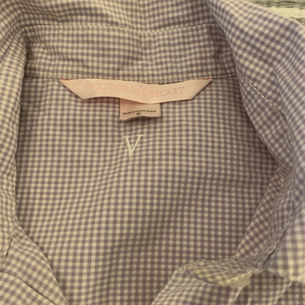 Lavender Gingham Button Up Blouse - image 2
